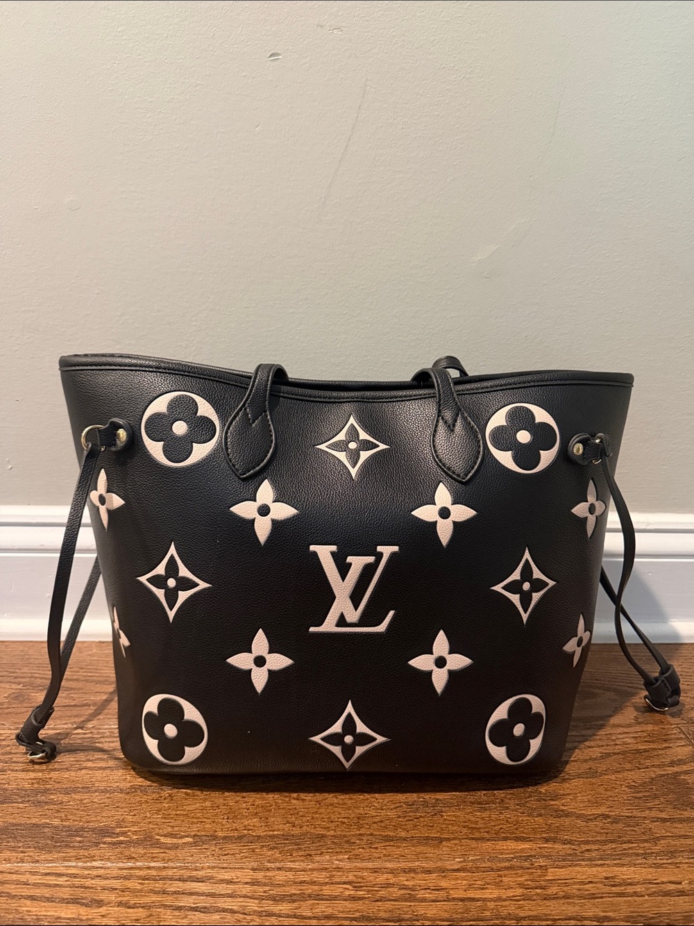 Black & Cream Monogram Tote Bag